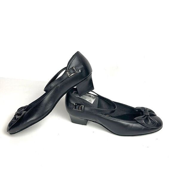 NWOB Tic Tac Toes STORMY Dance Black Mary Jane Shoes with Bow US 8W - Picture 1 of 12